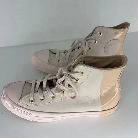 Converse Chuck Taylor All Star High Top Barely Rose Patent Leather Sneaker - Picture 1 of 10